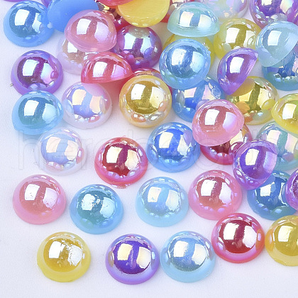 ABS Imitation Pearl Cabochons OACR-Q176-6mm-M-1