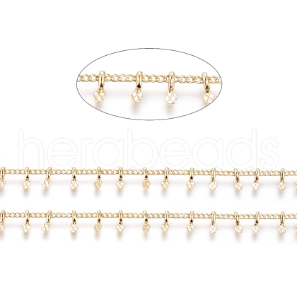 3.28 Feet Brass Handmade Curb Chains X-CHC-G006-12G-1