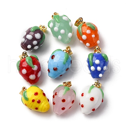 Handmade Lampwork Pendants LAMP-S069-05A-1