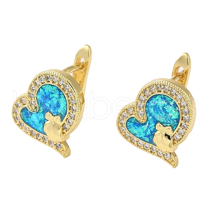 Heart Rack Plating Brass Micro Pave Cubic Zirconia Hoop Earrings EJEW-P277-07C-G-1