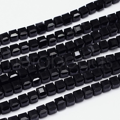 Faceted Cube Glass Bead Strands EGLA-E041-5mm-A04-1