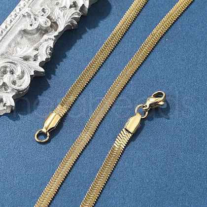 PVD Vacuum Plating 304 Stainless Steel Snake Chains Necklaces NJEW-O058-29G-1