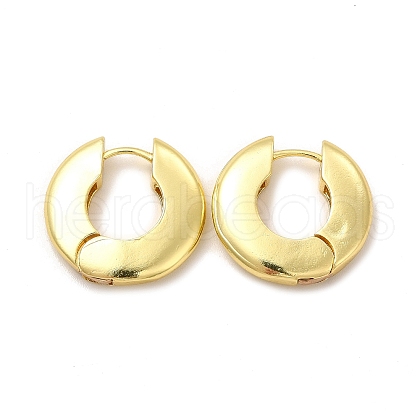Rack Plating Brass Donut Hoop Earrings for Women EJEW-G342-11G-1