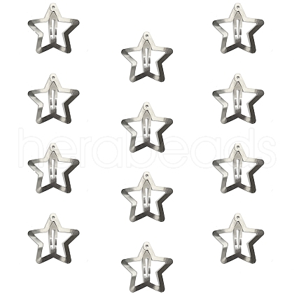 Metal Hollow Star Snap Hair Clips for Women Girls PW-WG27F79-02-1