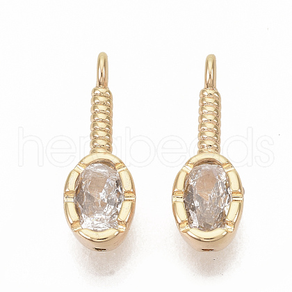 Brass Cubic Zirconia Charms KK-T050-34G-NF-1