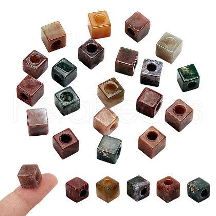  20Pcs Natural India Agate Gemstone European Beads G-NB0005-89A-1