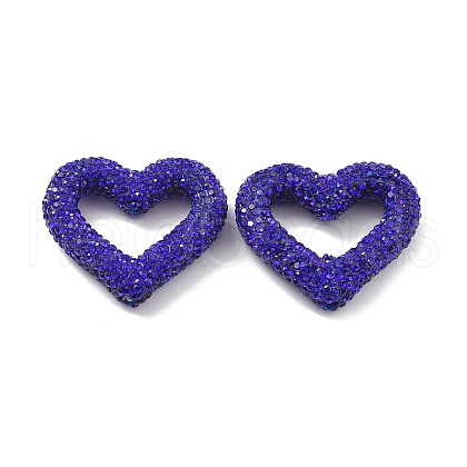 Heart Shape Polymer Clay Rhinestone Beads CLAY-NH0001-09A-15-1