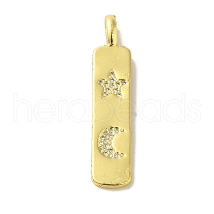 Brass Micro Pave Cubic Zirconia Pendants KK-Z042-15G-01-1