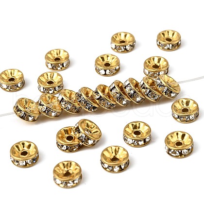 Brass Rhinestone Spacer Beads RB-A014-Z8mm-01C-1
