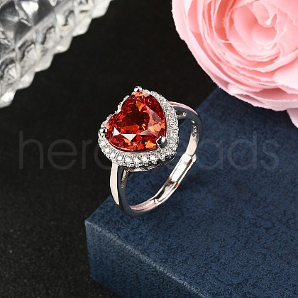 925 Sterling Silver Pave Cubic Zirconia Finger Rings RJEW-C138-01B-01-1