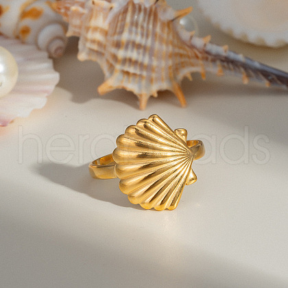 Ocean Themes Stainless Steel Adjustable Cuff Rings for Women VG5206-9-1