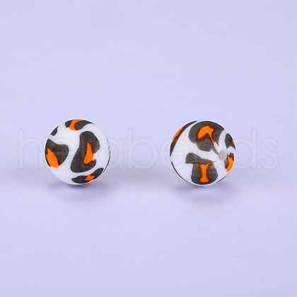 Printed Round Silicone Focal Beads SI-JX0056A-159-1