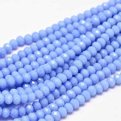 Faceted Rondelle Glass Beads Strands X-GLAA-I033-4mm-10-1