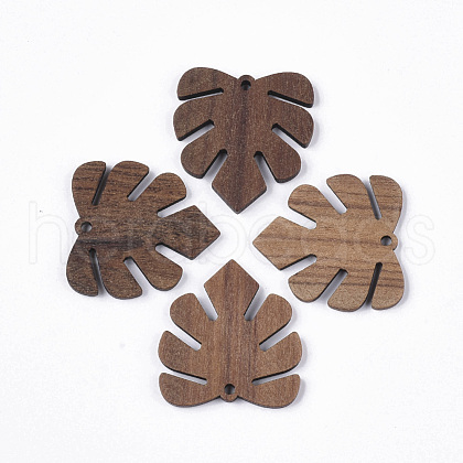 Undyed Walnut Wood Pendants X-WOOD-T023-11-1