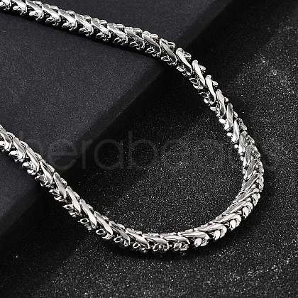 5MM 304 Stainless Steel Wheat Chain Necklaces for Men STAS-V011-02P-1