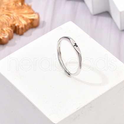 Rhodium Plated 925 Sterling Silver Adjustable Rings RJEW-S397-01P-01-1