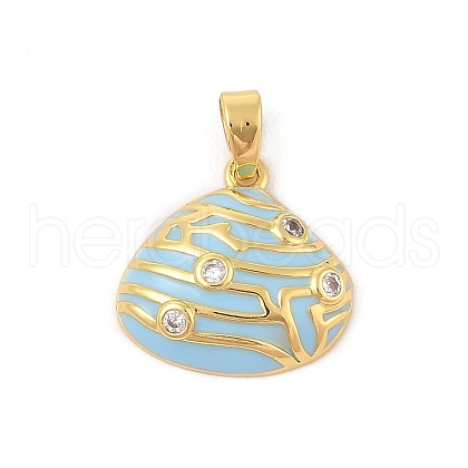 Brass Micro Pave Cubic Zirconia Pendants KK-R100-12G-02-1