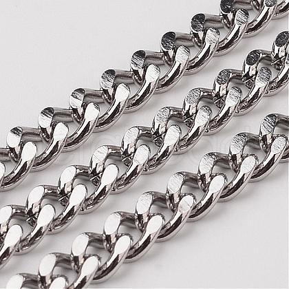 Tarnish Resistant 304 Stainless Steel Cuban Link Chains CHS-K001-19-5mm-1