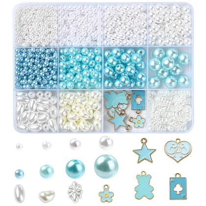 DIY Round ABS Plastic Imitation Pearl Beads Bracelets Making Kits DIY-YW0009-80-1
