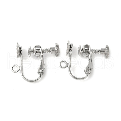316 Surgical Stainless Steel Clip-on Earring Findings STAS-Z127-02P-1