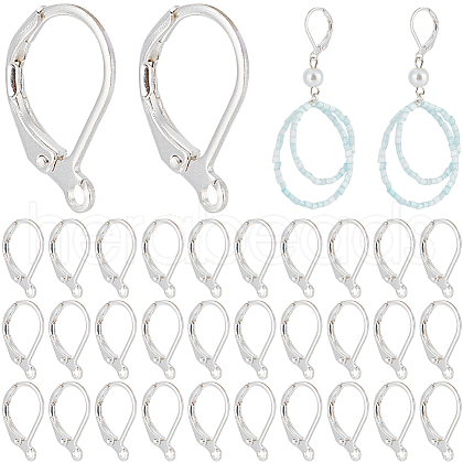CREATCABIN Brass Leverback Earring Findings KK-CN0003-07B-S-1