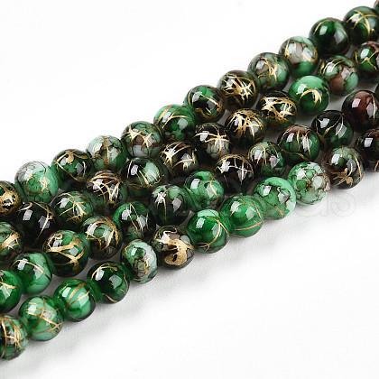 Baking Painted Glass Beads Strands X1-DGLA-N003-4mm-B09-1