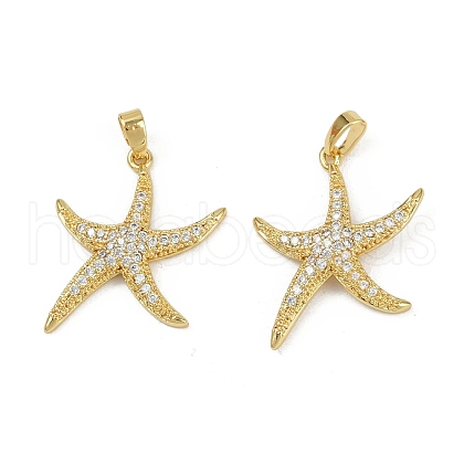 Brass Micro Pave Cubic Zirconia Pendants KK-C093-17C-G-1