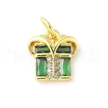 Brass Micro Pave Cubic Zirconia Pendants KK-Z101-02G-01-1