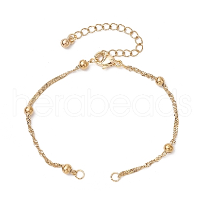 304 Stainless Steel Singapore Chain Bracelets Making AJEW-JB01307-01-1