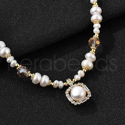Mother's Day Jewellery Pearl Pendant Necklaces NJEW-P325-02G-1