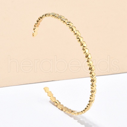 304 Stainless Steel Cuff Bangles for Women AJEW-P127-15G-1