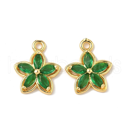 Brass Micro Pave Cubic Zirconia Pendants KK-D373-02C-G-1