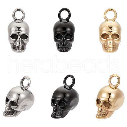 Unicraftale 6Pcs 3 Colors Retro 304 Stainless Steel Pendants STAS-UN0060-21-1