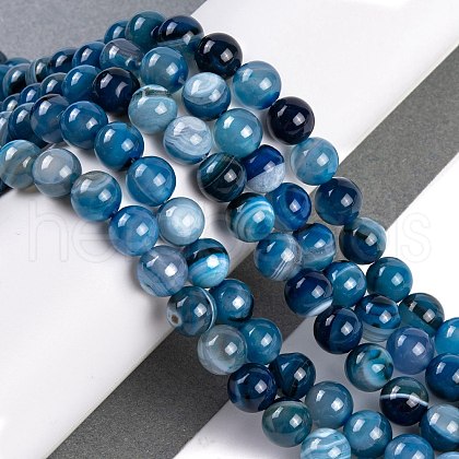 Natural Striped Agate/Banded Agate Beads AGAT-8D-8A-1