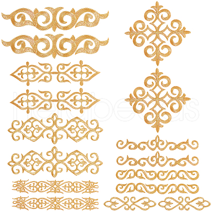  16Pcs 8 Style Polyester Computerized Embroidered Cloth Patch DIY-NB0007-02-1