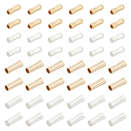 BENECREAT 48Pcs 4 Style Brass Tube Beads KK-BC0012-92-1