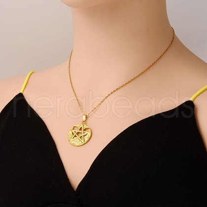 Stainless Steel Pentagram Pendant Necklaces for Women ZN0791-2-1