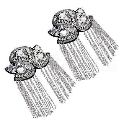 SUPERFINDINGS 2Pcs Detachable Iron Tassel Epaulettes FIND-FH0005-43B-1