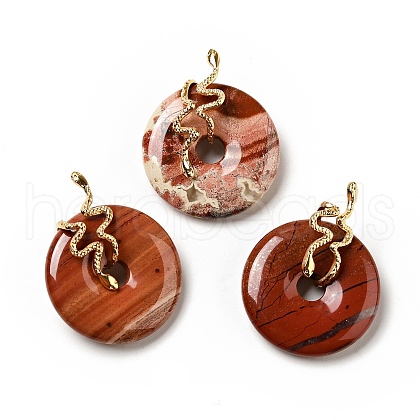 Natural Red Jasper Pendants G-E088-01G-01-1