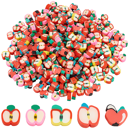   300Pcs 5 Styles Handmade Polymer Clay Beads CLAY-PH0001-94-1