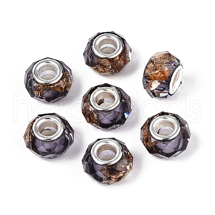 Transparent Resin Rondelle European Beads RESI-N044-01L-1