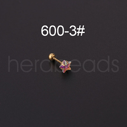 316L Surgical Stainless Steel Clear AB Cubic Zirconia Cartilage Earrings WG3C59B-07-1