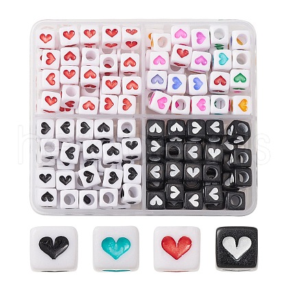 160Pcs 4 Style Opaque Acrylic Beads MACR-YW0002-78-1