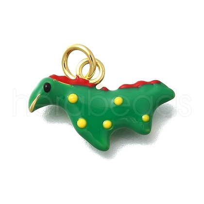 Brass with Enamel Pendants KK-D295-20G-1