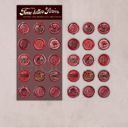 15Pcs PU Imitation Leather Stickers STIC-P018-A04-1
