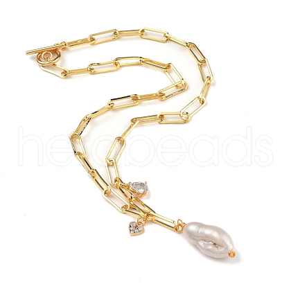 Mother's Day Jewellery Natural Baroque Pearl Keshi Pearl Pendant Necklaces NJEW-JN02909-01-1