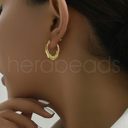 Vintage Stainless Steel Irregular Metal Earrings for Women US4396-1