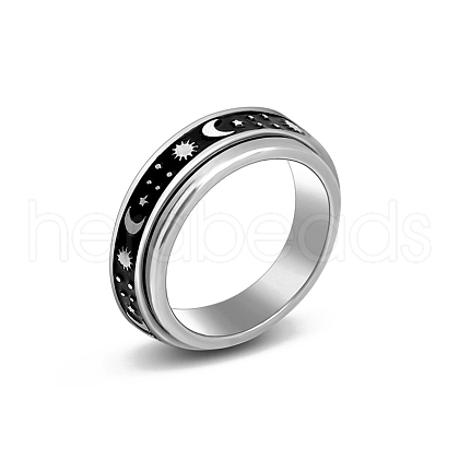 Stainless Steel Rotating Finger Ring PW-WG33260-61-1