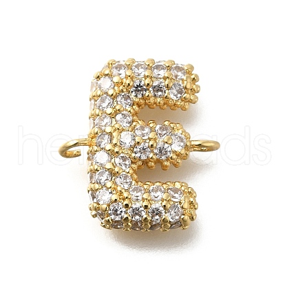 Brass Micro Pave Cubic Zirconia Letter Links KK-I717-04E-1
