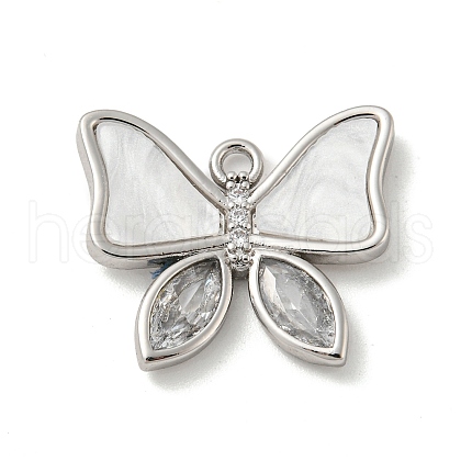 Brass Micro Pave Cubic Zirconia Pendants KK-P250-14P-1